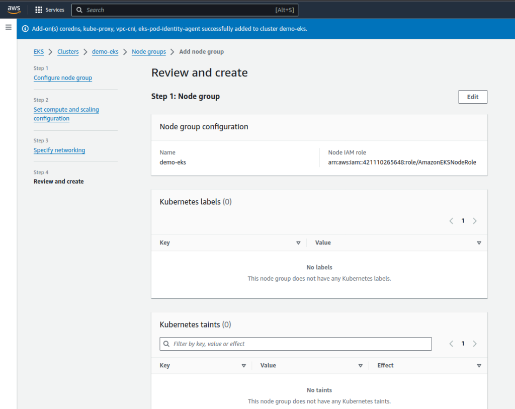 Nodegroup creation flow (step 4)